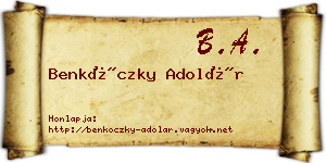 Benkóczky Adolár névjegykártya